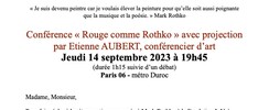 Mark Rothko - Conférence d'art  avec projection Rouge comme Rothko